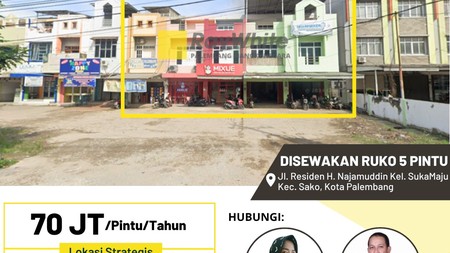 DISEWAKAN 5 UNIT RUKO AREA PUSAT KERAMAIAN KOTA