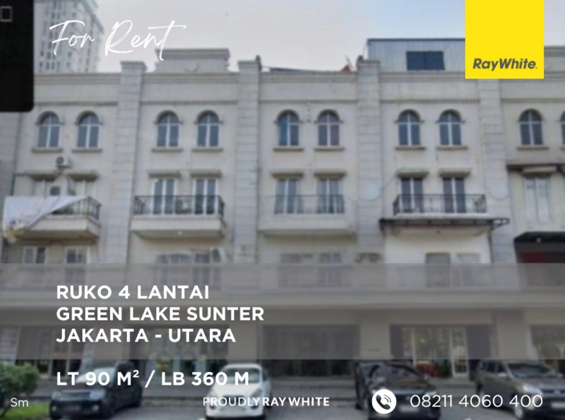 Ruko Green Lake Sunter Bagus dekat Starbucks, Apartemen, Hotel, Danau Sunter 