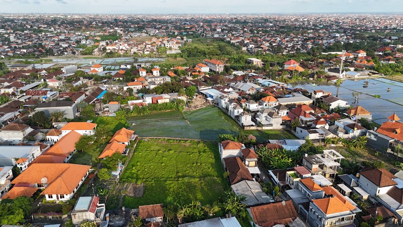Leasehold - Tranquil 2000 sqm Leasehold Land with Rice Field View in Babakan, Canggu