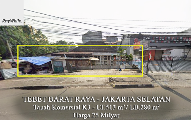 FOR SALE Tanah Komersial K3 Lokasi Strategis Area Tebet Barat Raya Jakarta Selatan