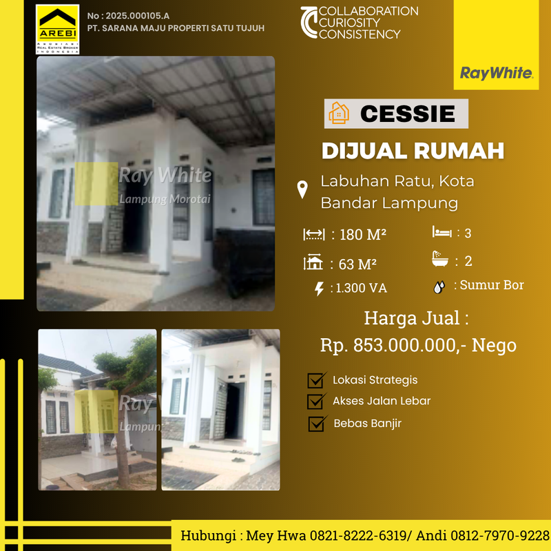 Dijual Rumah Murah Way Kandis luas 180m2