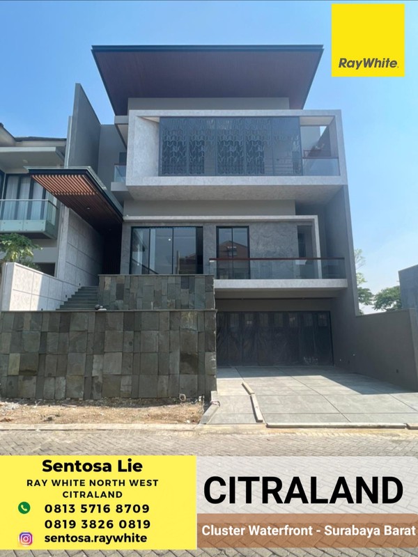Dijual Rumah Baru Waterfront Citraland Surabaya Special Garasi Carport Masuk 6 Mobil | Bonus 8 Unit Ac Baru - Fasad MARMER - Premium Grohe Sanitary Dekat Uc, Hokky Buah, Ciputra Hospital, Pakuwon Mall