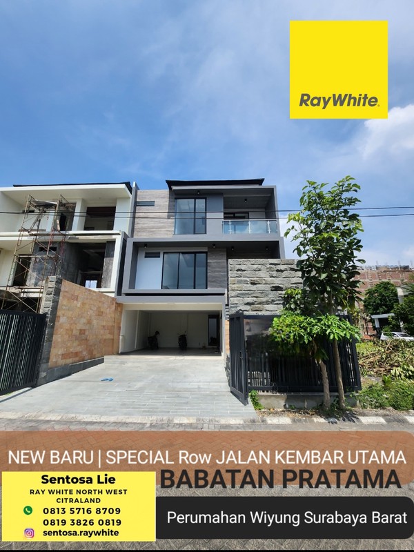 4 Milyar-an Rumah Surabaya Barat New Baru Modern - Babatan Pratama Spesial Row Jalan Raya Kembar Strategis Lokasi Dekat Pakuwon Mall, Citraland, Royal Residence