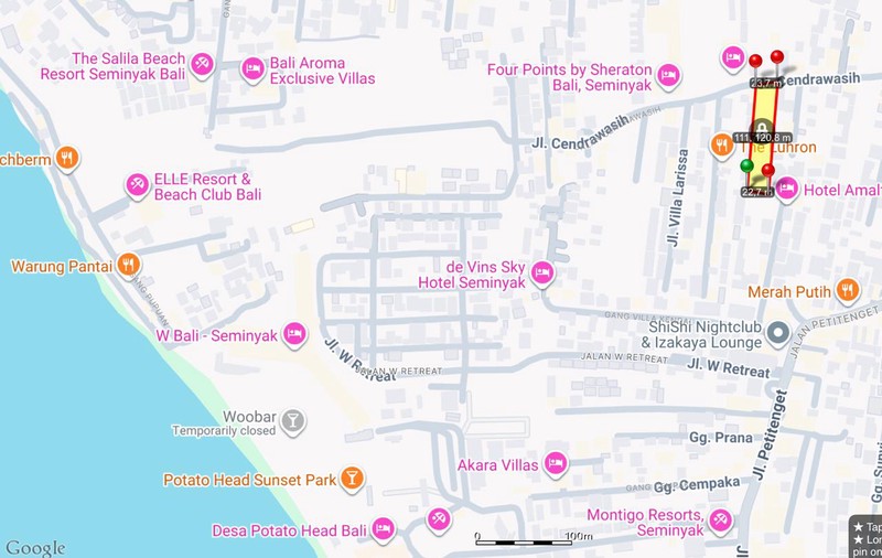 Dijual Tanah Premium di Kawasan Ekslusif Seminyak, Bali. 5 Menit ke Pusat Seminyak
