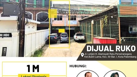 Diual Cepat Ruko 1 Pintu di Jl H Alamsyah ratu Perwiranegara Kota Palembang