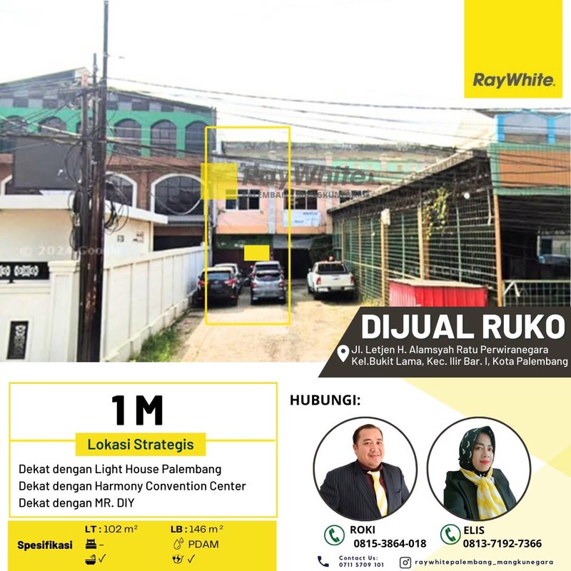 Diual Cepat Ruko 1 Pintu di Jl H Alamsyah ratu Perwiranegara Kota Palembang