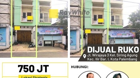 Dijual Cepat Ruko 1 Pintu di Jl Wirajaya 3 Kota Palembang