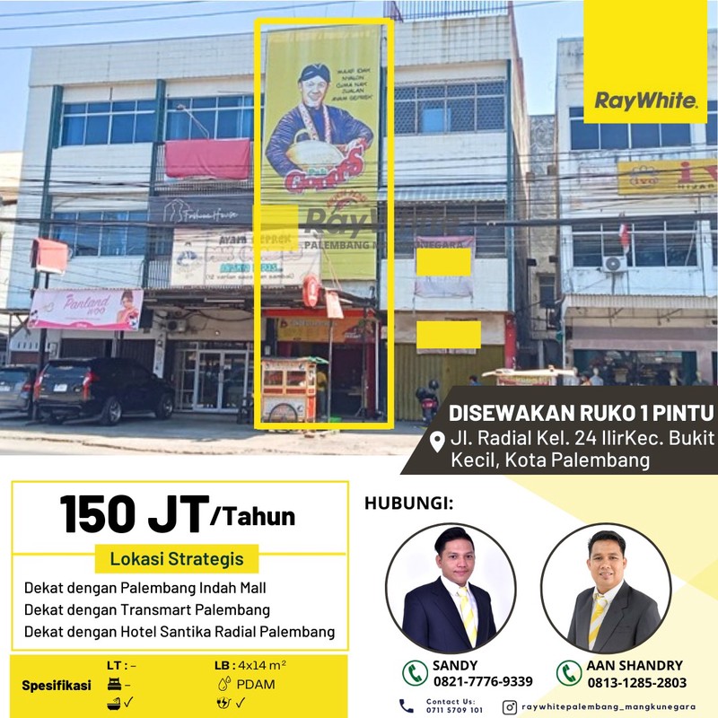 Disewakan Ruko 1 Pintuh