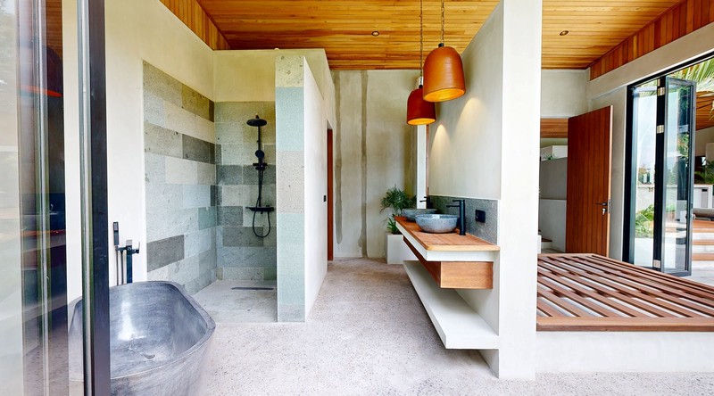 Leasehold - Elegant Riverside Villa with Unique Step-Down Design in Buwit, Bali