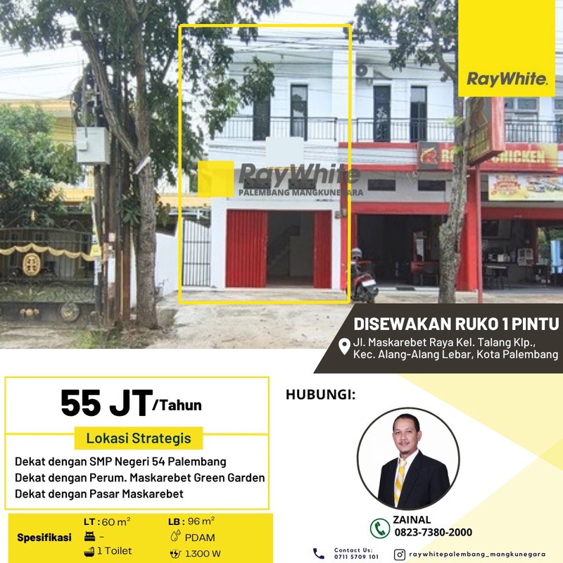 DISEWAKAN RUKO 2 LANTAI LOKASI RAMAI PENDUDUK