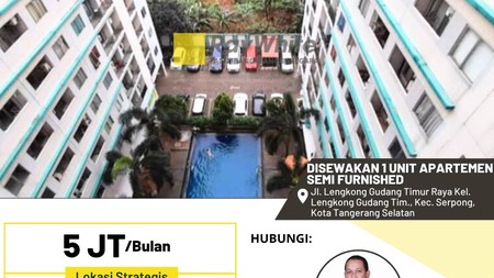 DISEWAKAN APARTEMEN LOKASI STRATEGIS