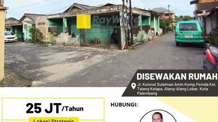 DISEWAKAN RUMAH TENGAH KOTA PALEMBANG BEBAS BANJIR
