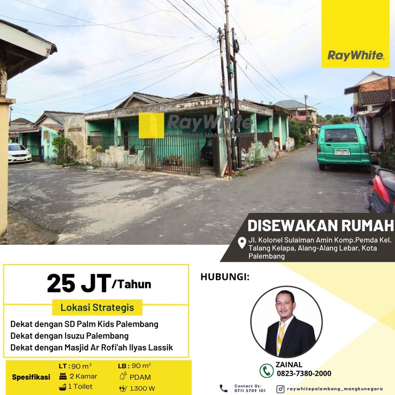 DISEWAKAN RUMAH TENGAH KOTA PALEMBANG BEBAS BANJIR