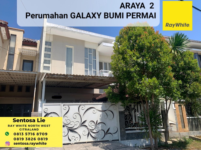 Dijual Rumah Araya 2 Galaxy Bumi Permai Surabaya Timur - Row Jalan LEBAR 3 Mobil - Siap Huni 