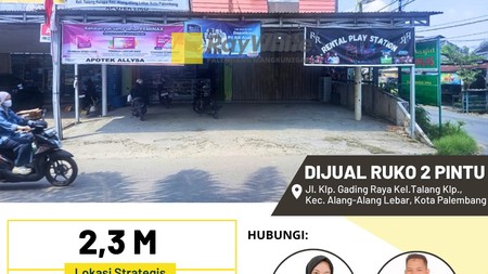 Ruko 2 pintu di talang Kelapa