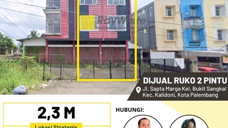 Dijual Cepat Ruko 2 Pintu di Jl Sapta Marga Kota Palembang