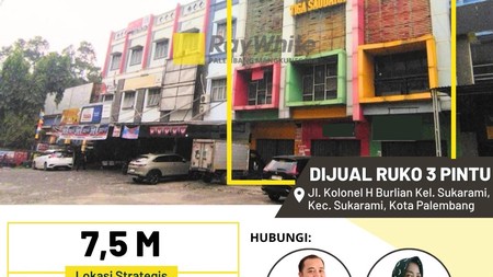 Dijual Cepat Ruko 3 Pintu di Jl Kol H Barlian Kota Palembang