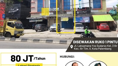 Disewakan Ruko 1 Pintu di Jl Yos sudarso Kota Palembang