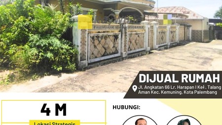 Dijual Cepat Rumah di Jl Angkatan 66 Lr Harapan Kota Palembang