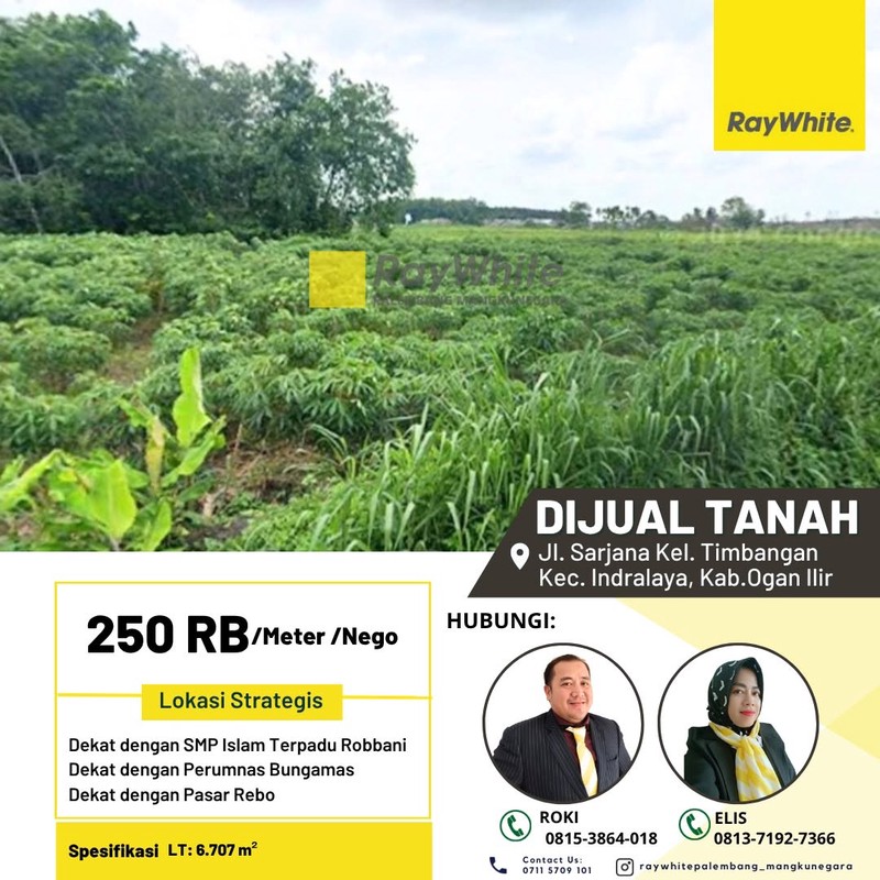 Dijual Cepat Tanah di Jl Sarjana Kab Indralaya