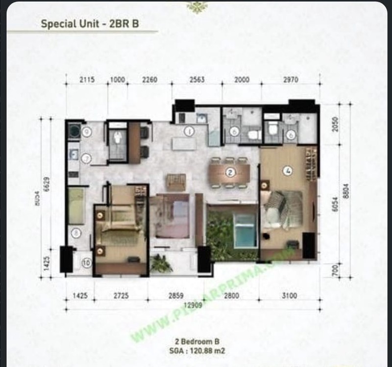 Dijual Apartemen Grand Sungkono Lagoon Tower Caspian Suite 1 - Lantai 40 - Best View 