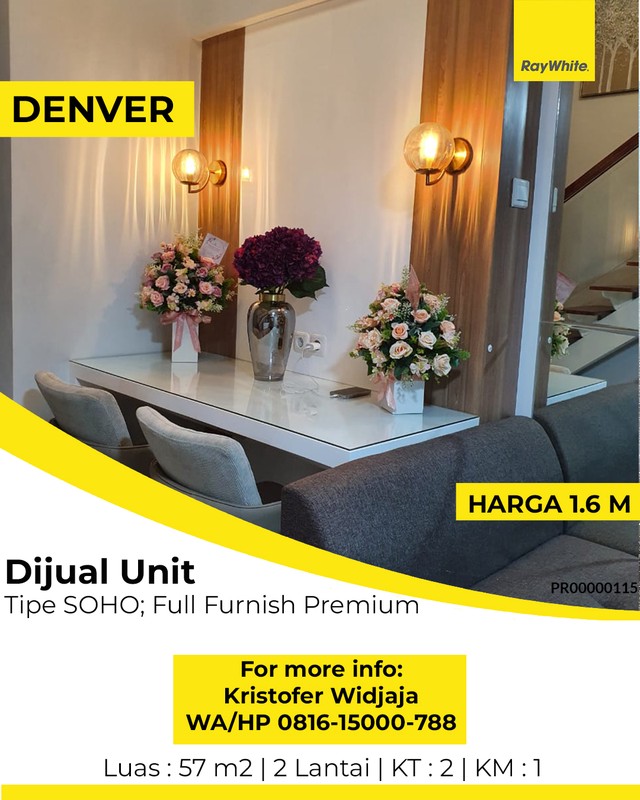 Dijual Cepat Apartemen SOHO 2 Lantai Denver Citraland Surabaya Barat