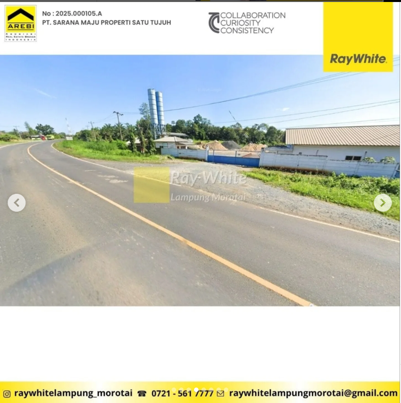 Dijual Tanah dan bonus bangunan gudang Jl. soekarno hatta sidomulyo kalianda