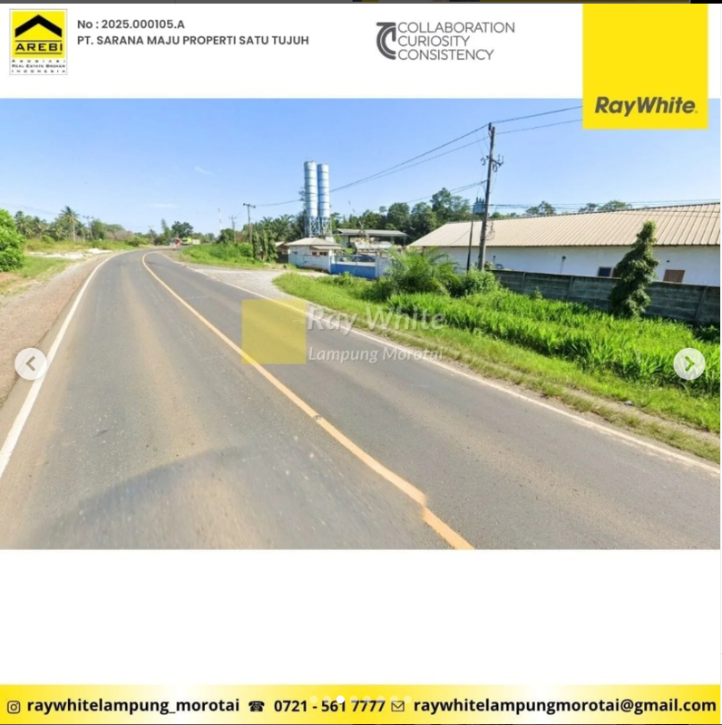 Dijual Tanah dan bonus bangunan gudang Jl. soekarno hatta sidomulyo kalianda