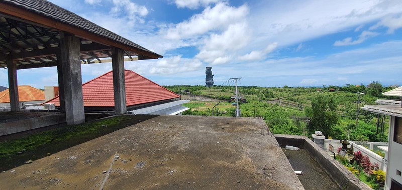 Freehold - Prime 543 sqm Land with Stunning Garuda Wisnu Kencana View & 80% Completed 3-Storey Home on it at an Exclusive Gated Community - BALI