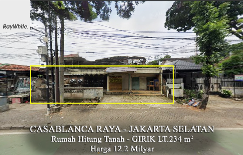 FOR SALE Tanah Komersial K1 Bisa Dibangun 11 lantai Lokasi Ramai Jalan Casablanca Raya Seberang Mall 