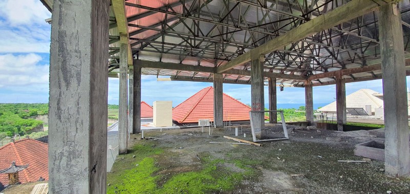 Freehold - Prime 543 sqm Land with Stunning Garuda Wisnu Kencana View & 80% Completed 3-Storey Home on it at an Exclusive Gated Community - BALI