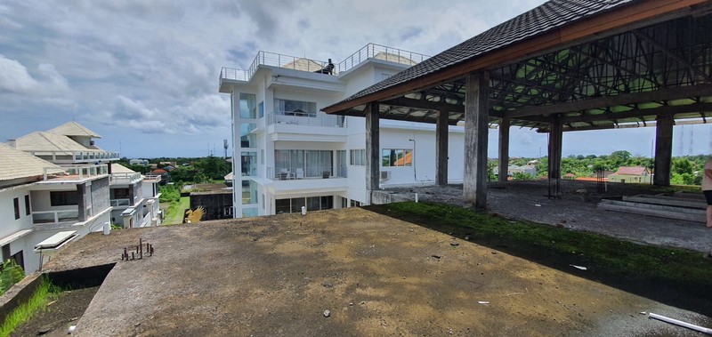 Freehold - Prime 543 sqm Land with Stunning Garuda Wisnu Kencana View & 80% Completed 3-Storey Home on it at an Exclusive Gated Community - BALI