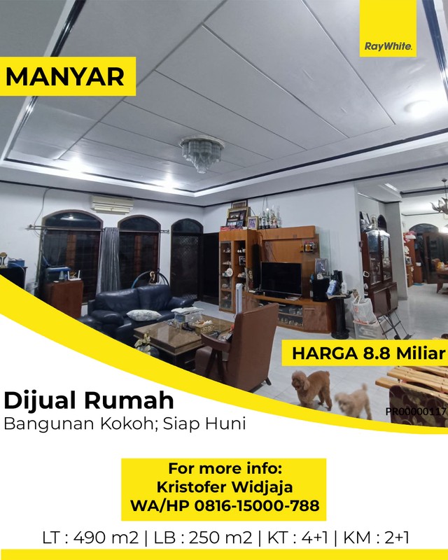 Dijual Rumah Manyar Kertoarjo Surabaya Timur - Lokasi Strategis dan Bangunan Kokoh