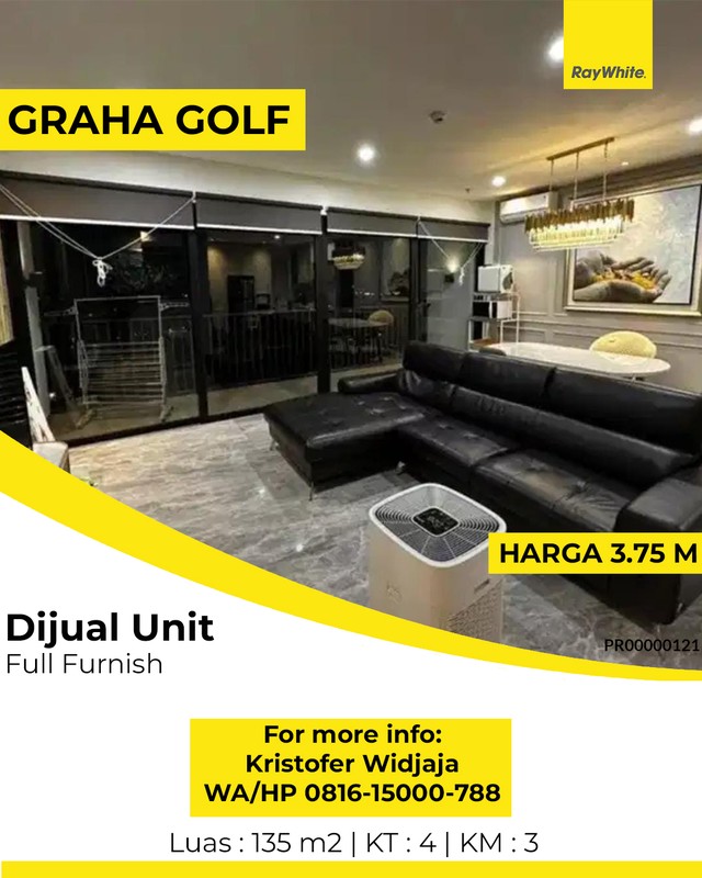 Dijual Apartemen Graha Golf Tower Alexa Surabaya Barat - Unit Tersewa Cocok untuk Investor