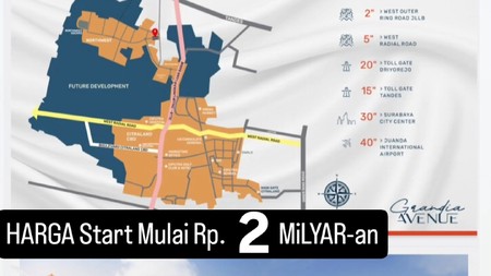2 Milyar-an Ruko Citraland Grandia Avenue Surabaya Barat - dekat North West Citraland, Bukit Palma , Citra Berkat 
