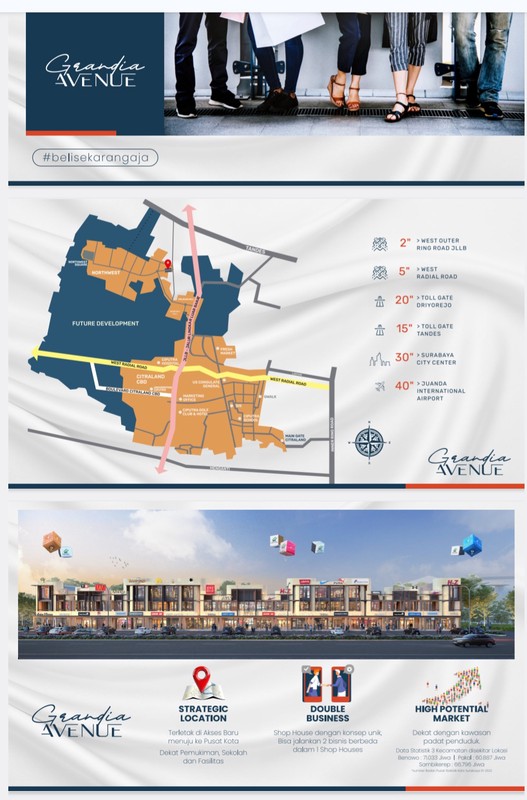 2 Milyar-an Ruko Citraland Grandia Avenue Surabaya Barat - dekat North West Citraland, Bukit Palma , Citra Berkat 