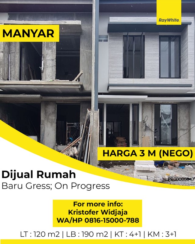 Dijual Rumah Manyar Kertoadi Surabaya Timur - Tengah Kota Siap Huni