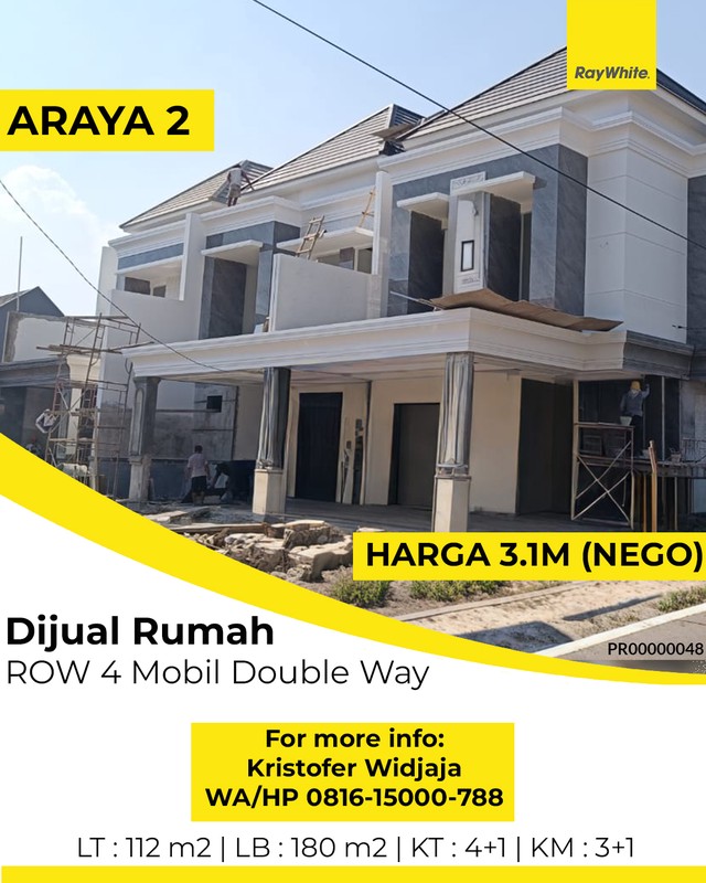 Dijual Rumah Baru Galaxy Bumi Permai Surabaya Timur - Desain American Classic Mewah