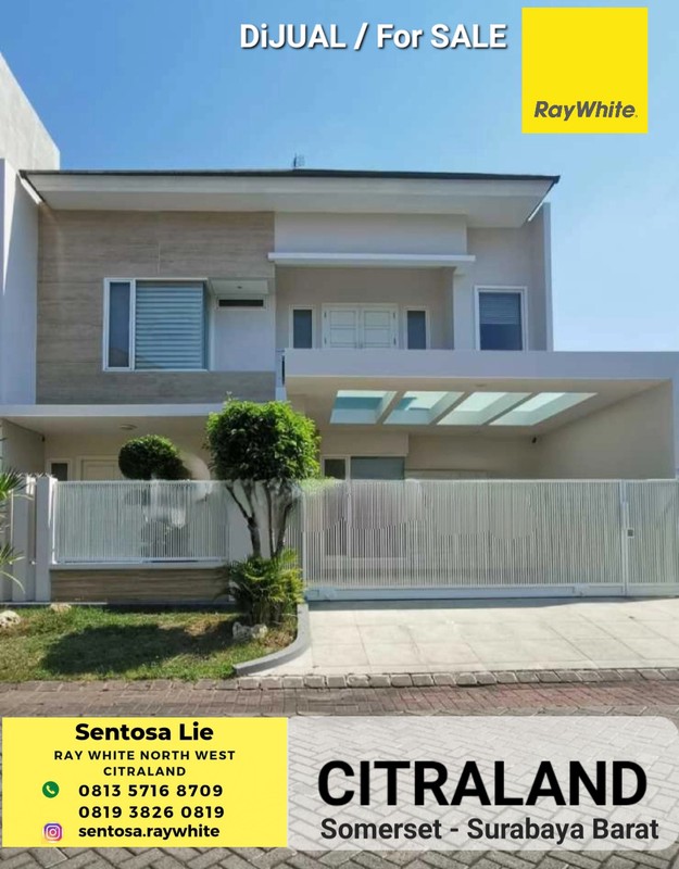 MURAH LUAS 240 m2 Dijual Rumah Citraland Somerset - Golf Avenue Surabaya Barat - Modern 2 Lantai Dekat Uc, Hokky Buah, Ciputra Hospital