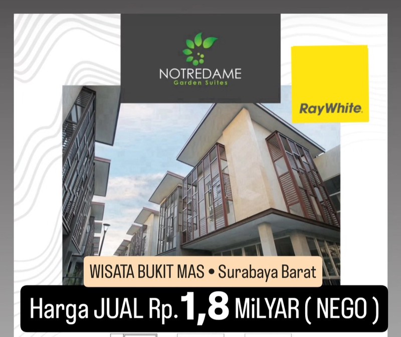 1 Milyar-an Dijual Rumah Baru Wisata Bukit Mas Notredame Spesial Carport 4 Mobil Dekat Pakuwon Mall, Citraland, Royal Residence