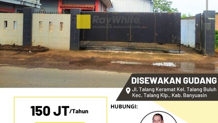 DISEWAKAN 1 UNIT GUDANG SERBA GUNA