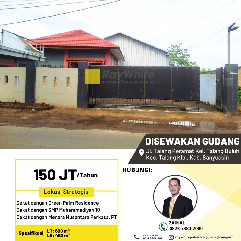 DISEWAKAN 1 UNIT GUDANG SERBA GUNA