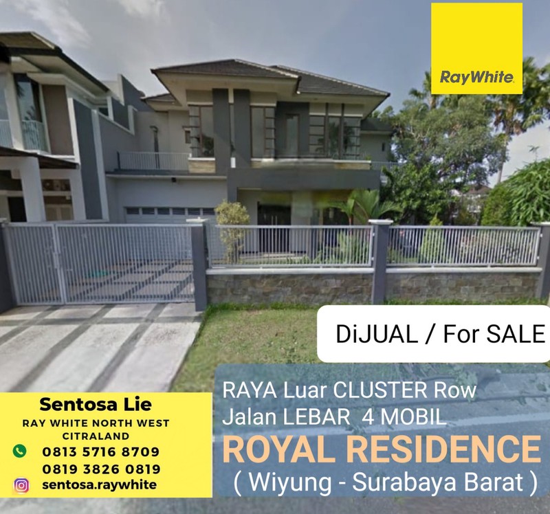 Dijual 445 m2 Rumah Royal Residence - Hook Raya Luar Cluster - Wiyung Surabaya Barat Dekat Pakuwon Mall, Ptc, Citraland, Dian Istana, Graha Family