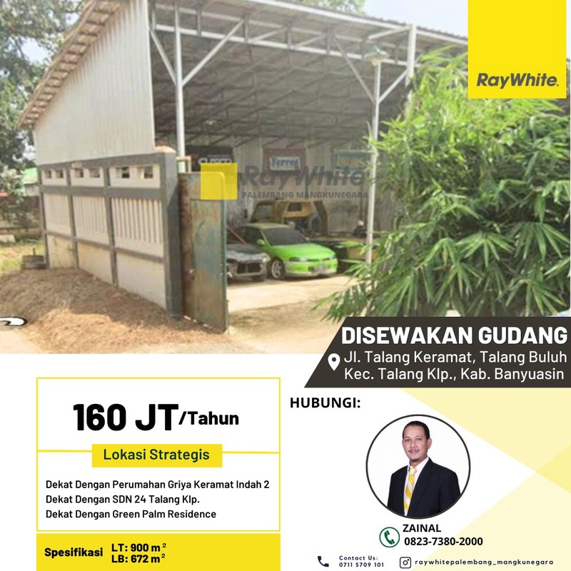 DISEWAKAN 1 UNIT GUDANG SERBA GUNA