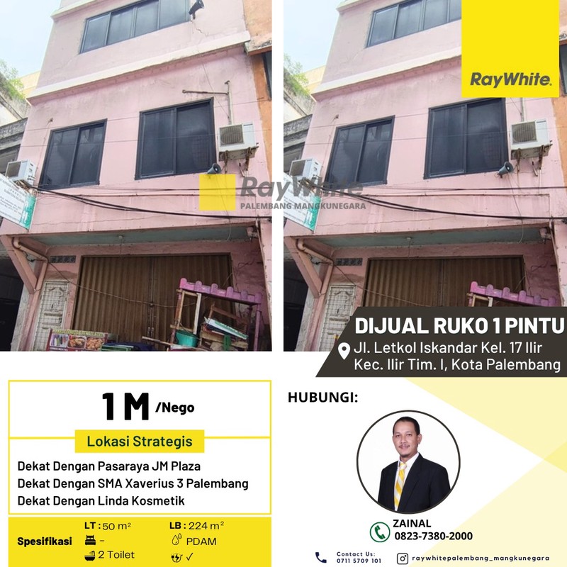 DIJUAL MURAH RUKO 3.5 LANTAI TENGAH KOTA PALEMBANG