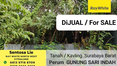 Dijual Tanah Kavling Perumahan Gunung Sari Indah - Kedurus - Karangpilang Surabaya Barat Dekat Raya Wiyung , Pakuwon Mall, Ptc