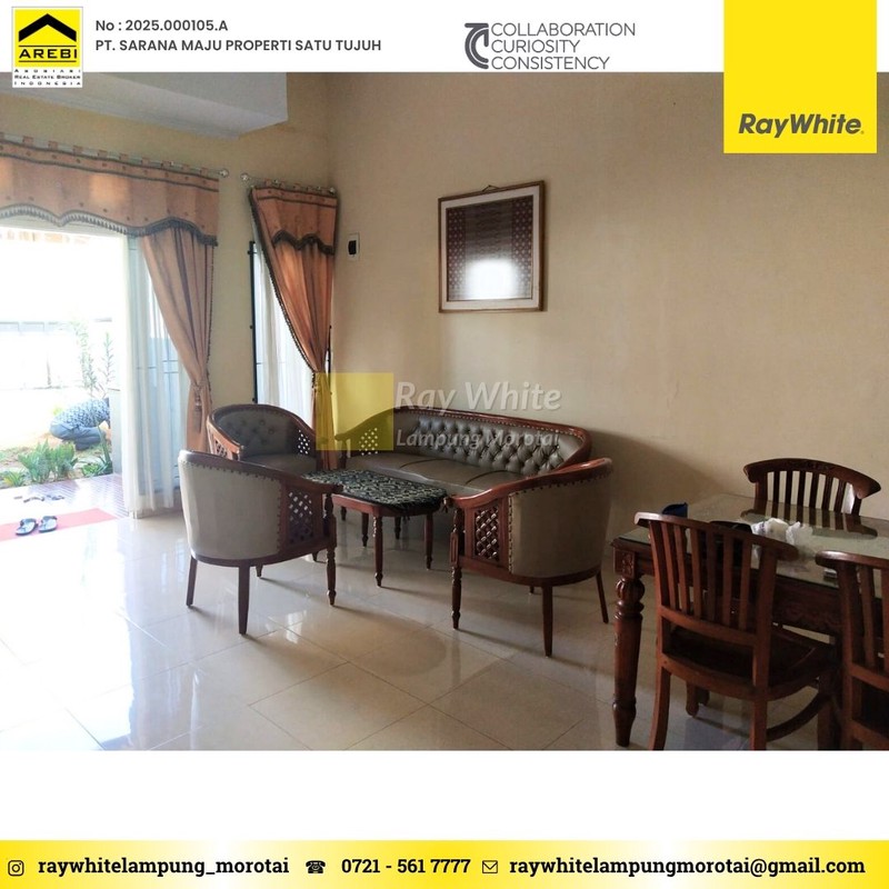 RP.45 JUTA NEGO FULL FURNISHED DISEWAKAN RUMAH DI KEDATON BANDAR LAMPUNG