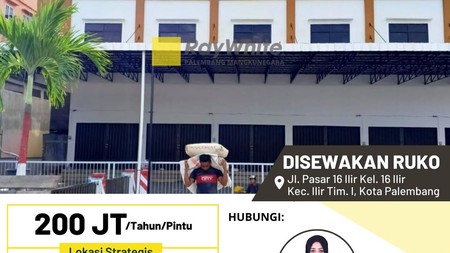 Ruko Disewakan di Pasar 16 Ilir