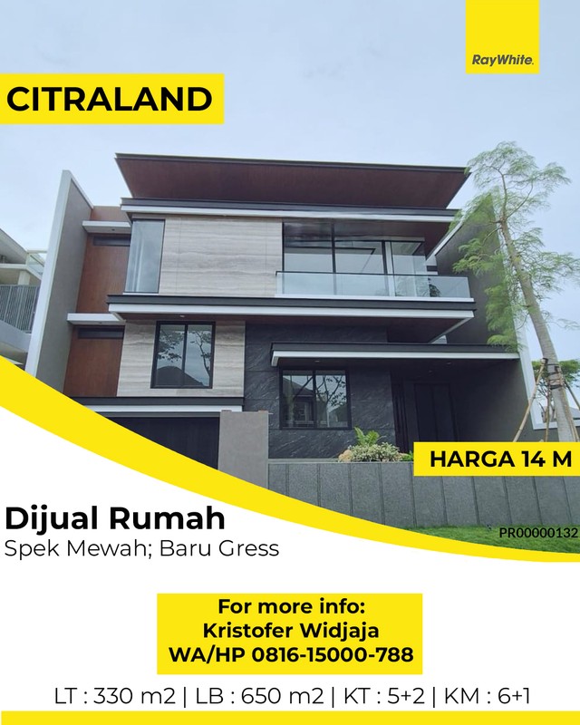 Dijual Rumah Newton Hill Citraland Surabaya - Mewah dan Baru Gress