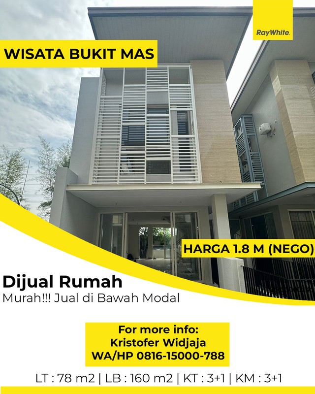 Dijual Rumah Notredame Wisata Bukit Mas Surabaya Barat - Di Bawah Harga Pasar